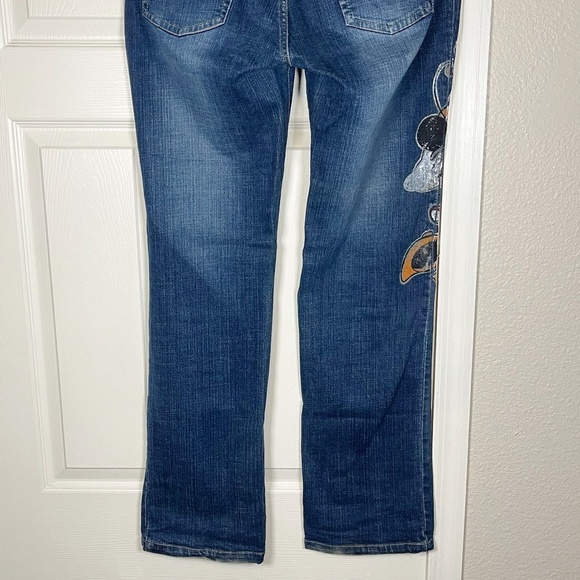 Vintage Disney Minnie Mouse Painted Jeans Womens 10 Blue Mid Rise Distressed - Picture 12 of 16